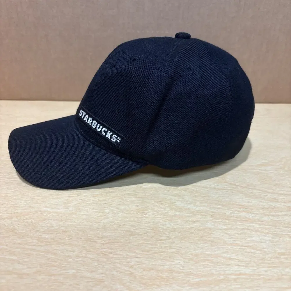 Starbucks Black Baseball Cap Vintage Offset Logo New old Stock Uniform Costume